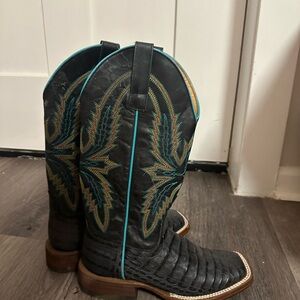 Macie Bean Black and Teal Heeled Boots